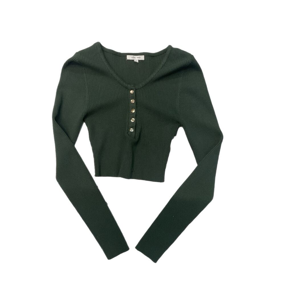 Love Tree Olive Green Crop Top Women’s